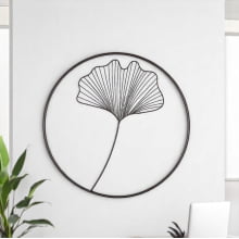 Flor Com Moldura - Escultura de Parede em Metal