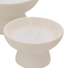 Gourmet Essence Off-White - Kit com 2 Velas em Ceramica P e G
