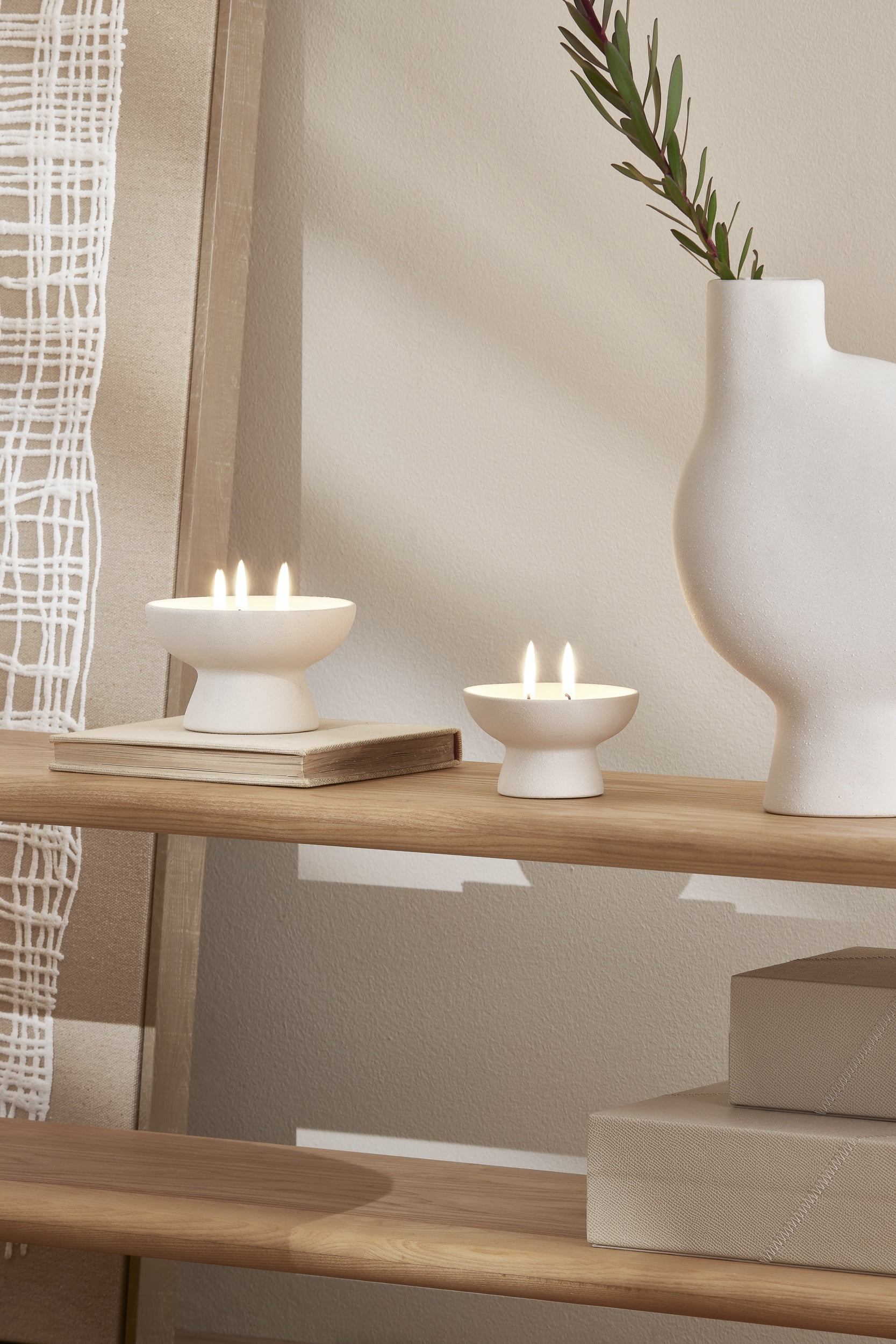 Gourmet Essence Off-White - Kit com 2 Velas em Ceramica P e G