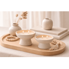 Gourmet Essence Off-White - Kit com 2 Velas em Ceramica P e G
