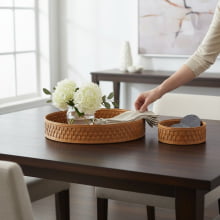 Intrecciato - Kit com 2 Centro de Mesa em Poliuretano P e G