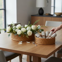 Intrecciato - Kit com 2 Centro de Mesa em Poliuretano P e G