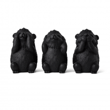 Porcos Espinhos Sábios - Trio de Estátuas Decorativas