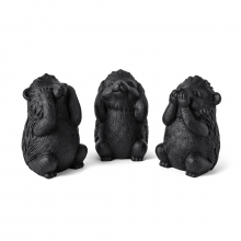 Porcos Espinhos Sábios - Trio de Estátuas Decorativas