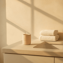 Rustic - Vela com Suporte em Cimento - Tamanho P