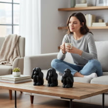 Sábios - Kit com 3 Estatuas em Cimento Surdo, Mudo e Cego