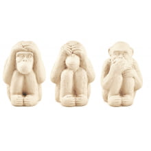 Macacos Sábios - Trio de Estátuas Decorativas