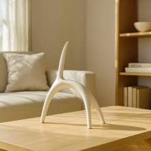 Yoga - Escultura Minimalista Abstrata Branca em Cerâmica