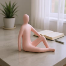 Yoga - Escultura Minimalista Abstrata Nude em Cerâmica
