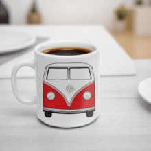 Kombi Retrô - Caneca em Porcelana