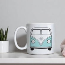 Kombi Retrô - Caneca em Porcelana