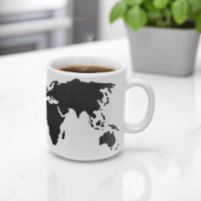 Mapa - Caneca Lousa Com Giz