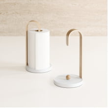 Bellwood - Porta Papel Toalha Natural e Branco