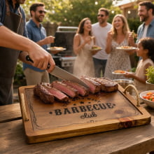 Barbecue - Bandeja em Madeira e Vidro