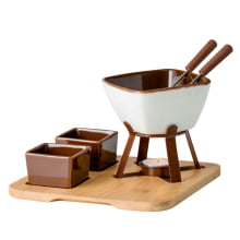 Cioccolato - Kit Fondue para 2 com Base em Bambu