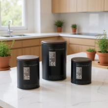 Clean - Conjunto Com 3 Latas de Mantimentos Em Metal