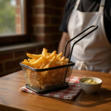 Conceito - Cestinho Aramado Estilo Fritadeira Para Servir