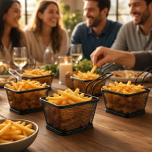 Conceito - Cestinho Aramado Estilo Fritadeira Para Servir