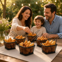 Conceito - Cestinho Aramado Estilo Fritadeira Para Servir