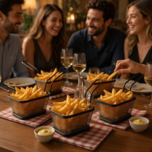 Conceito - Cestinho Aramado Estilo Fritadeira Para Servir