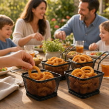 Conceito - Cestinho Aramado Estilo Fritadeira Para Servir