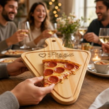 Love Pizza - Tábua Em Madeira