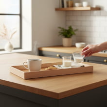 Pelle - Bandeja em MDF com detalhe em Poliuretano 38x18,5 cm