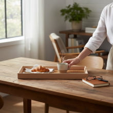 Pelle - Bandeja em MDF com detalhe em Poliuretano 38x18,5 cm