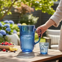 Safira Athena Blue - Jarra com Alça em Vidro 1,3 litros