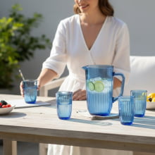 Safira Athena Blue - Jarra com Alça em Vidro 1,3 litros