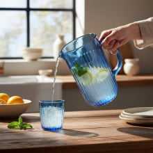 Safira Athena Blue - Jarra com Alça em Vidro 1,3 litros