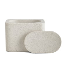 Terrazzo Marfim - Conjunto de Potes Multiuso com Tampa em Polirresina