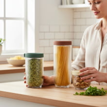 Trio Versátil Canelado - Conjunto Com 3 Potes para Mantimentos Em Vidro