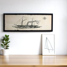 Barco Vintage - Quadro 56cm