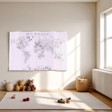 Mapa da Aventura - Tela Adesiva Educativa para Colorir + 4 Canetinha
