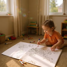 Mapa da Aventura - Tela Adesiva Educativa para Colorir + 4 Canetinha