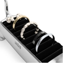 Ali Cat Prata - Porta Anéis Gato Munchkin para 9 Anéis