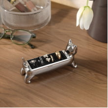 Ali Cat Prata - Porta Anéis Gato Munchkin para 9 Anéis