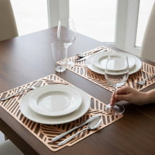 Abstrato - Jogo Americano Com 2 Peças Cobre / Rose Gold