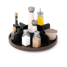 Bellwood - Bandeja Giratória Estilo Lazy Susan com 5 Divisórias Para Temperos ou Cosméticos 