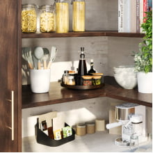 Bellwood - Bandeja Giratória Estilo Lazy Susan com 5 Divisórias Para Temperos ou Cosméticos 