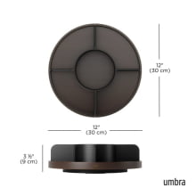 Bellwood - Bandeja Giratória Estilo Lazy Susan com 5 Divisórias Para Temperos ou Cosméticos 