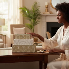 Trio Arcos De Ouro - Kit com 3 Caixas Organizadoras