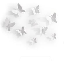 Mariposa - Conjunto Decorativo 3D de Parede Branco (9 peças)
