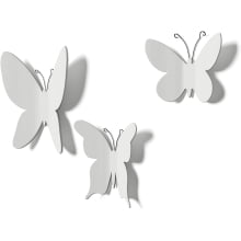 Mariposa - Conjunto Decorativo 3D de Parede Branco (9 peças)