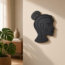 Face Zuri - Adorno Decorativo em Cimento