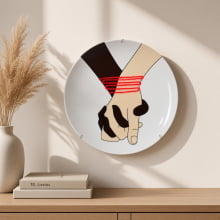 Mãos Dadas - Prato Decorativo Coleção Akai Ito