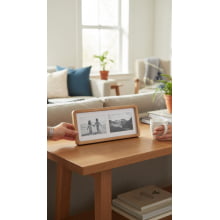 Panorama - Porta Retrato Duplo em Madeira para Fotos 10x15cm Panorama - Porta Retrato Duplo em Madeira para Fotos 10x15cm