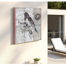 Pássaro Preto - Quadro Retrô Natureza 35cm