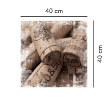 Três Rolhas de Vinho - Tela Decorativa 40x40 cm